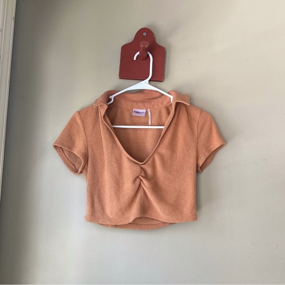 Urban Outfitters Out From Under Orange V Neck Crop Top M - Picture 2 of 5